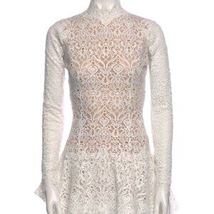 Jonathan Simkhai Lace Long Sleeve Mini Dress XS